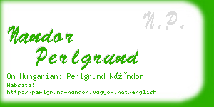 nandor perlgrund business card